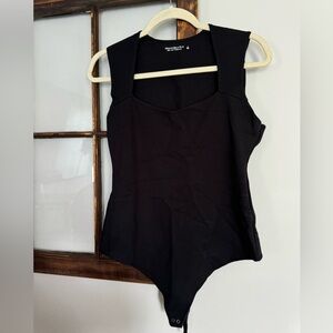 Abercrombie & Fitch black square neck bodysuit. Size Large.